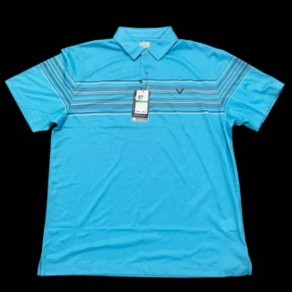 NEW Callaway Polo Shirt Men’s size Large Golf Turquoise short sleeve NWT - Picture 15 of 15